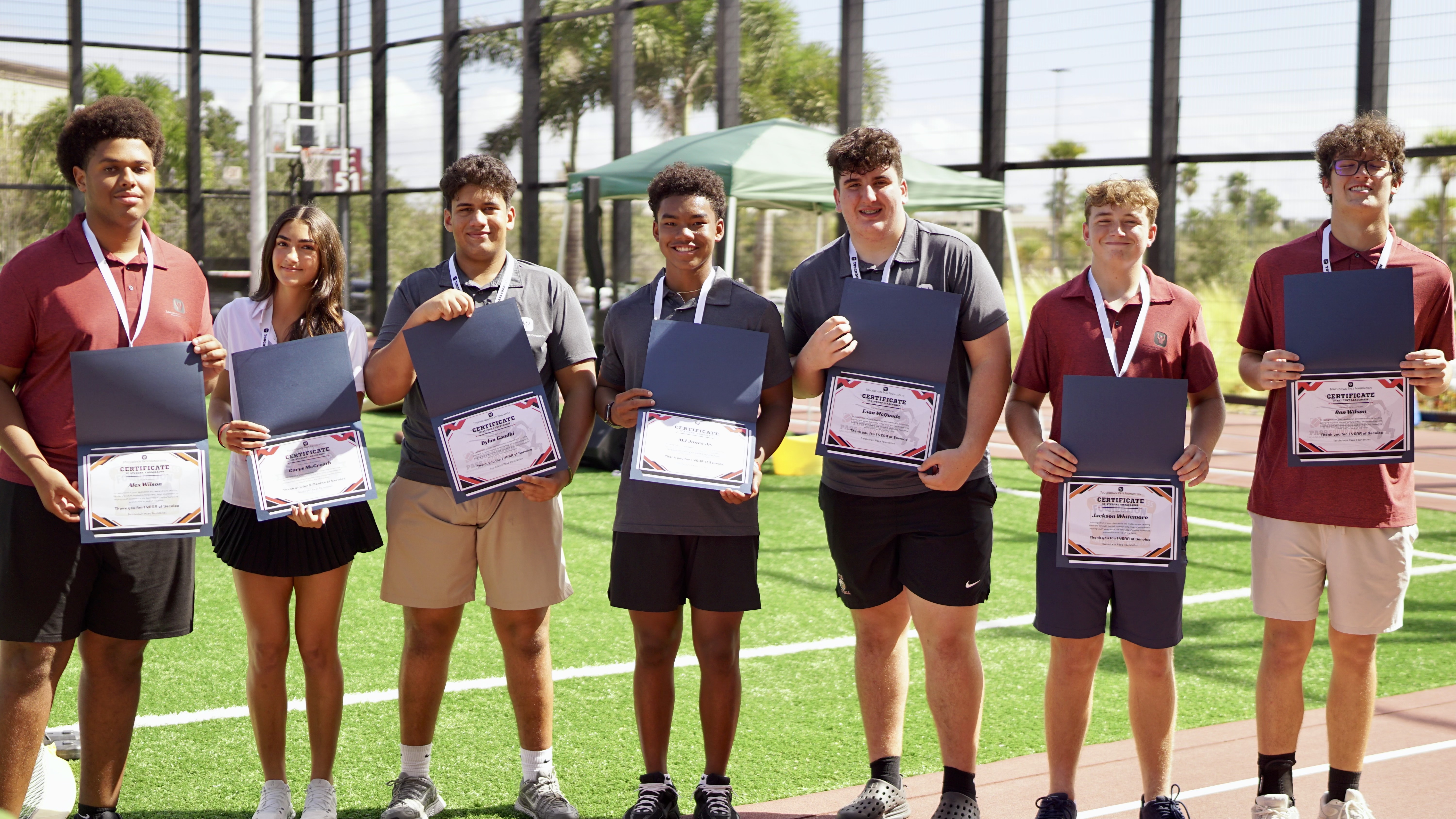 Touchdown Pass Foundation volunteers at Tampa Bay youth football community event