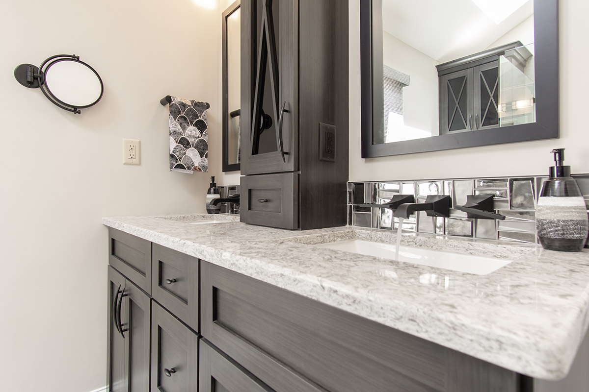 In many kitchens, there's a small, awkward space between the tops of the cabinets and the ceiling. Penllyn Bathroom Remodel | Touchstone Kitchens & Baths