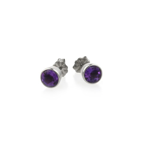 Titanium stud earrings featuring beautiful gemstones