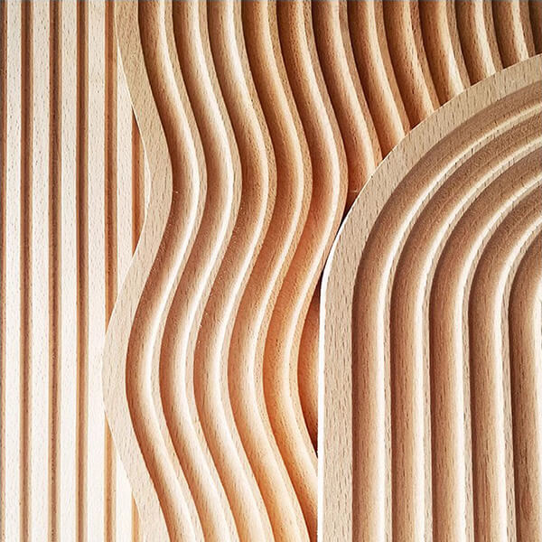Elegant Beech Wood Wave Tray Decorative Bread Pastry Serving Tray