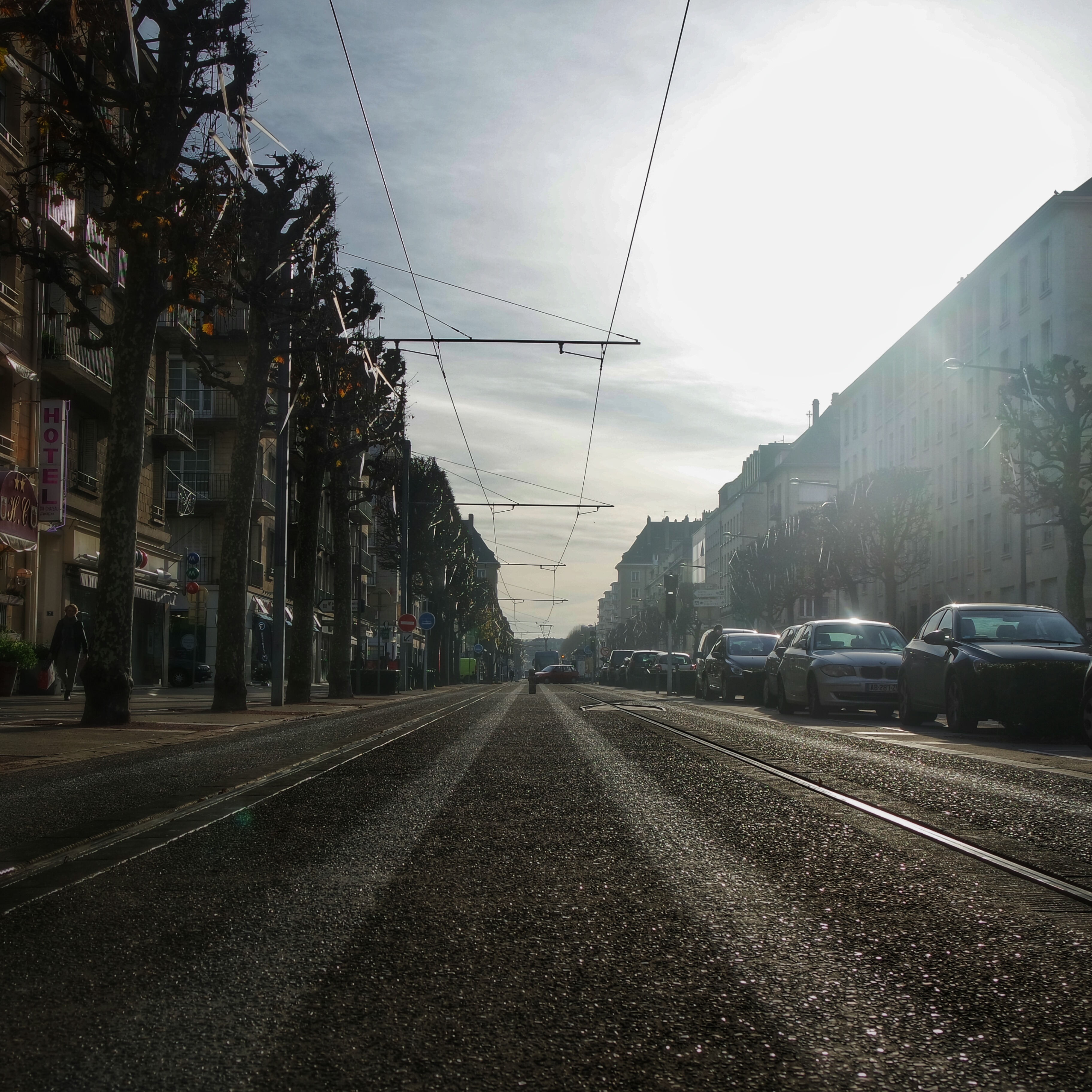 dans les rues de Caen, voies du Tram