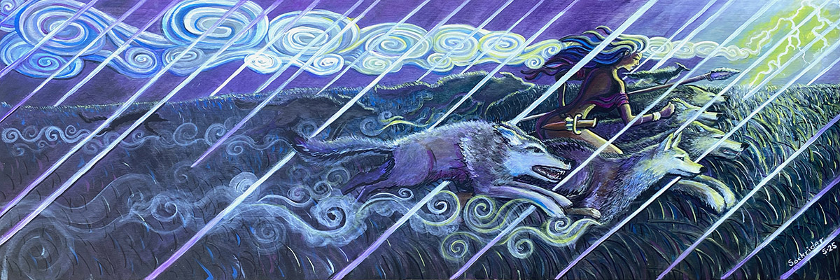 She Runs with Wolves – Tour Paintings by David Sockrider