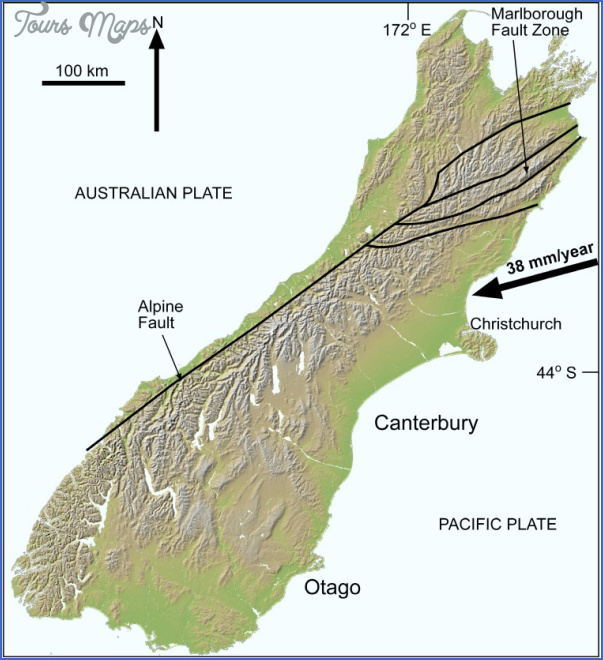 Southern Alps World Map Otago070571 