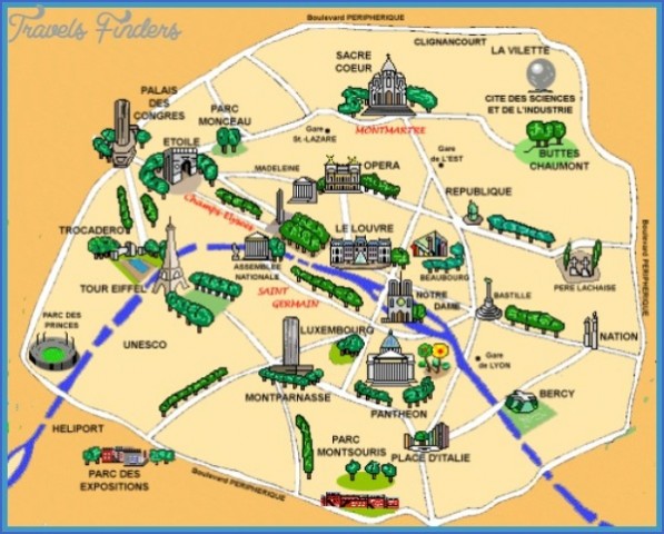 Simple Tourist Map Of Paris Photos Travelidaz Com Paris Map Landmarks Paris Landmarks Map 0 