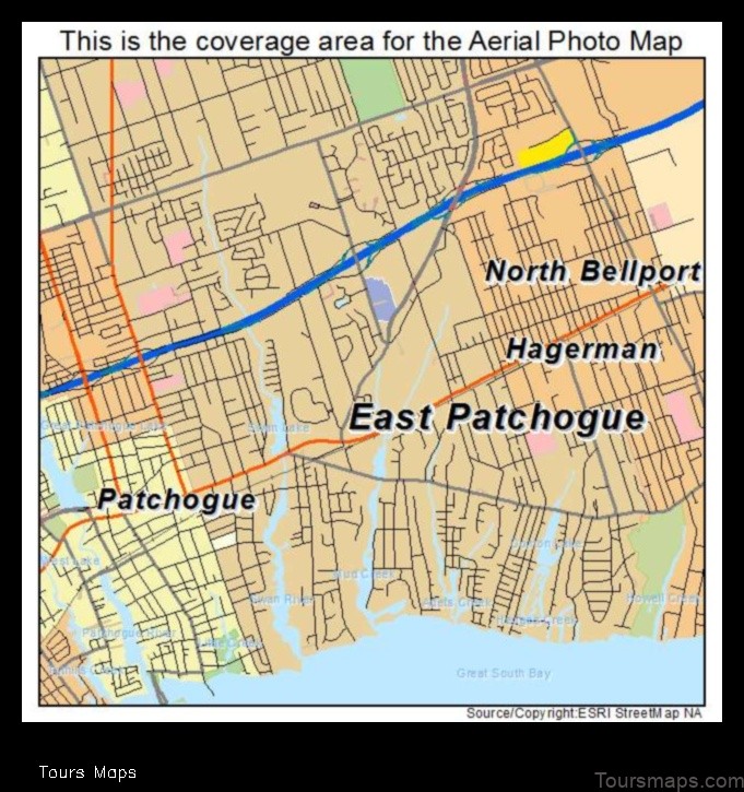 A Map Of East Patchogue New York ToursMaps Com 3 