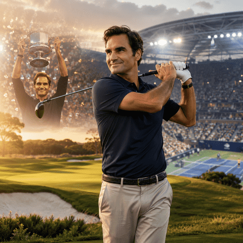 Roger Federer Finds a New Fairway for the Calm That Defined His Tennis Career