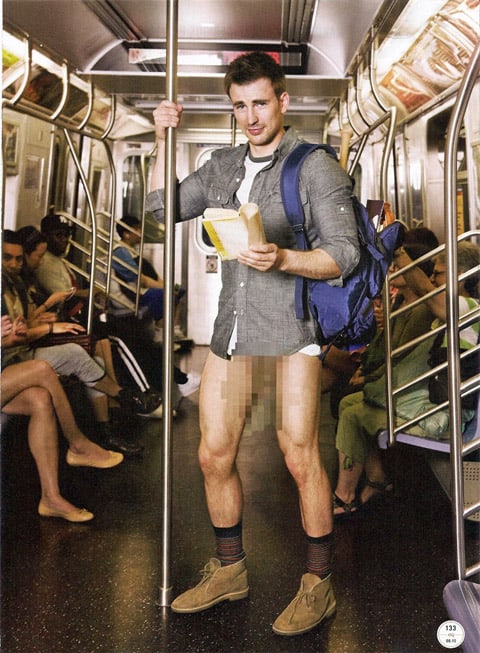 34 2 3.0k 30 … Photo: Chris Evans Takes A 'No Pants' Subway Ride