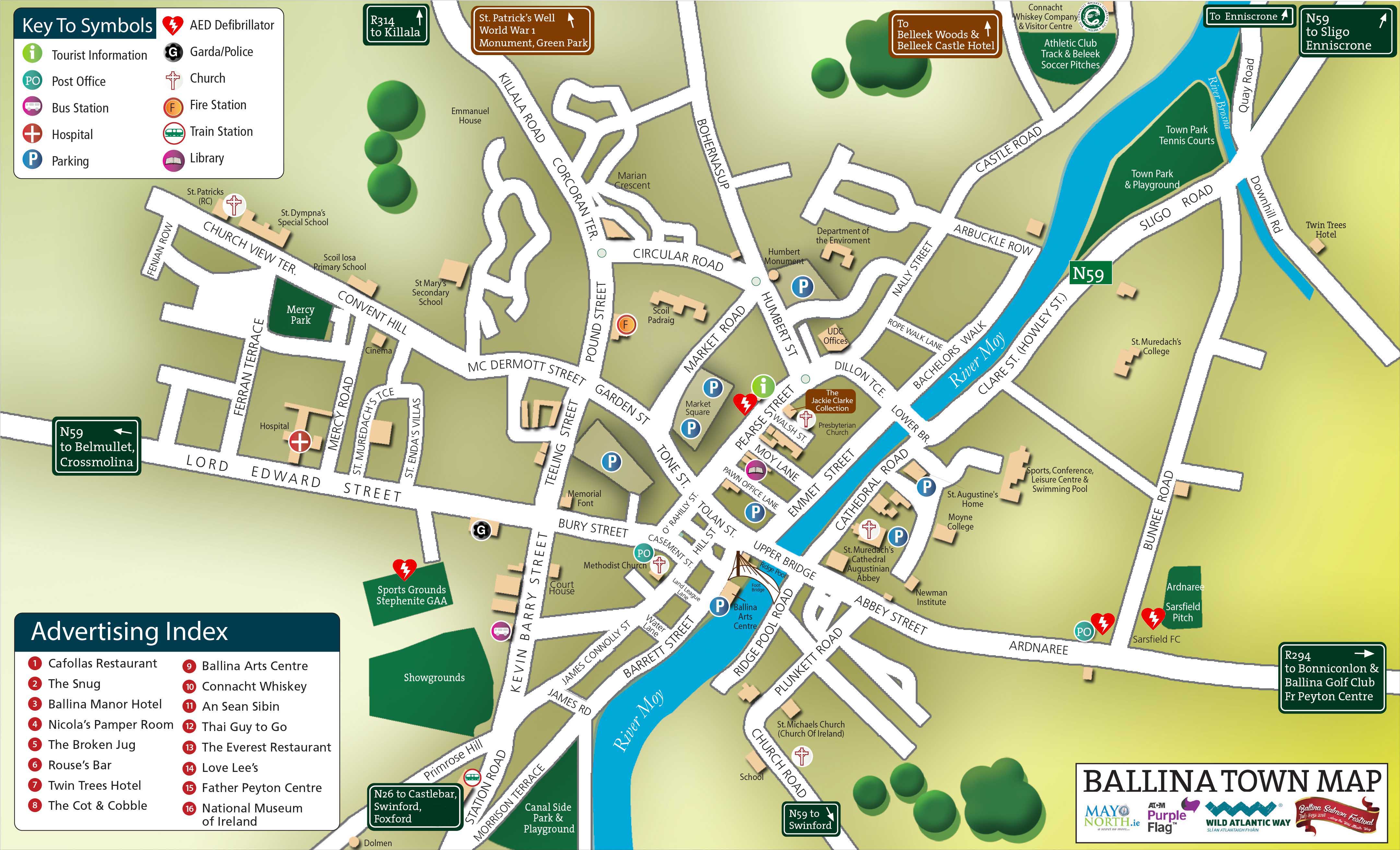 Ballina And Surrounding Areas At Seth Darcy Irvine Blog Ballina Map NA 