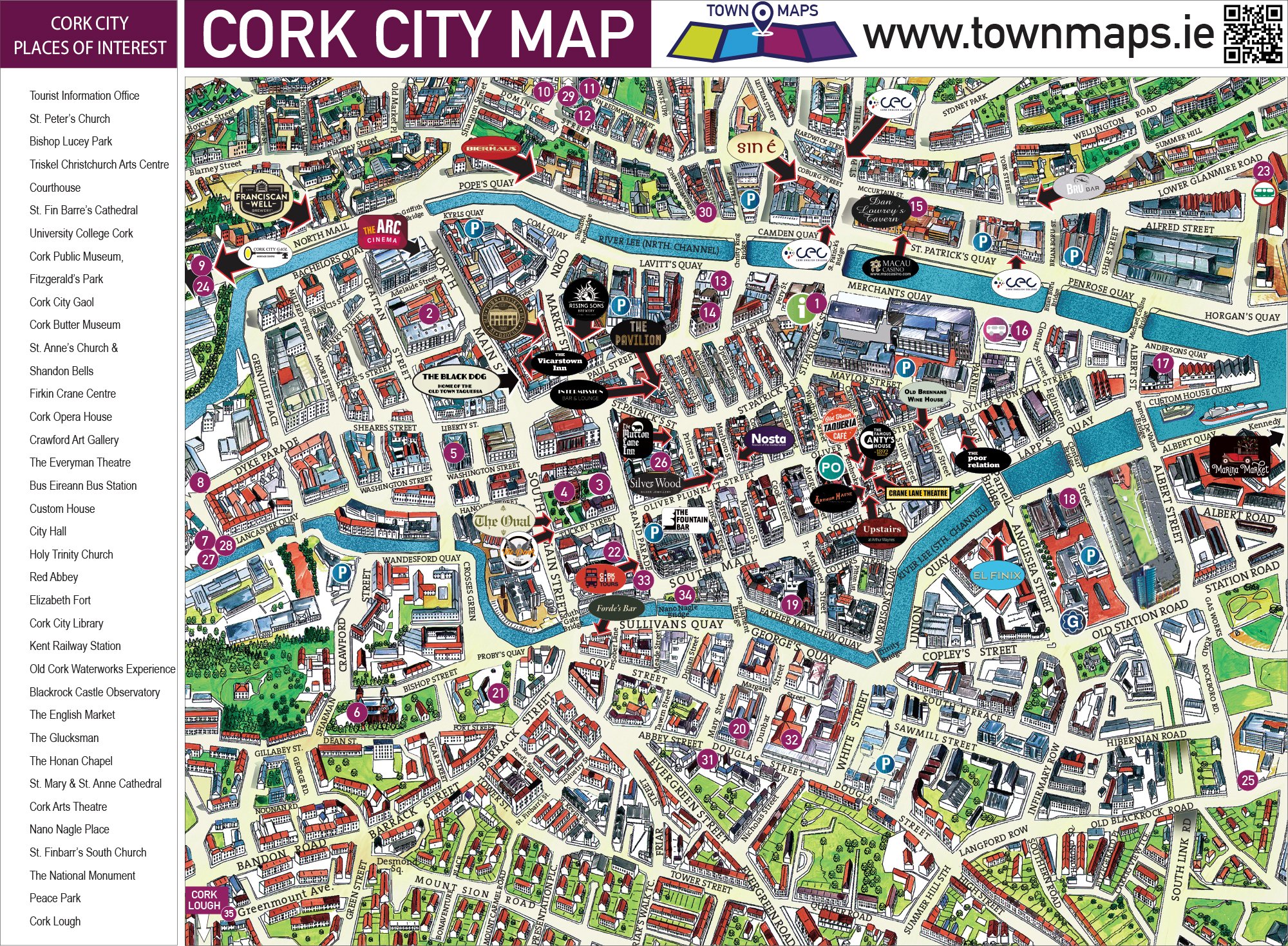Cork City Map Town Maps Asset 107 