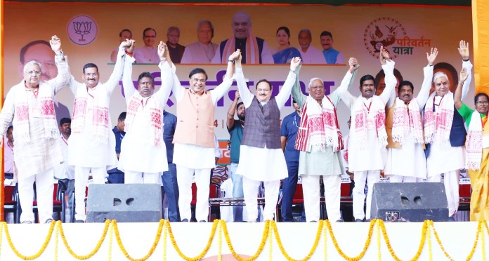 BJP Chief Slams Congress, JMM at Khunti Parivartan Yatra
