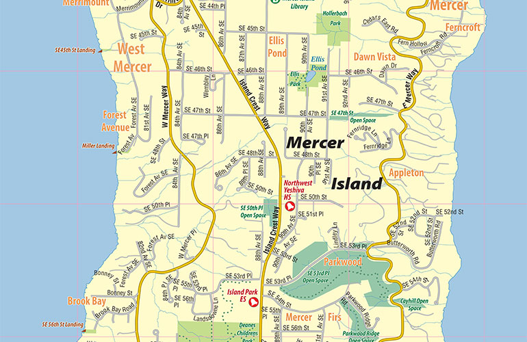 Mercer Island WA Map Town Square Mecer Island WA Map 