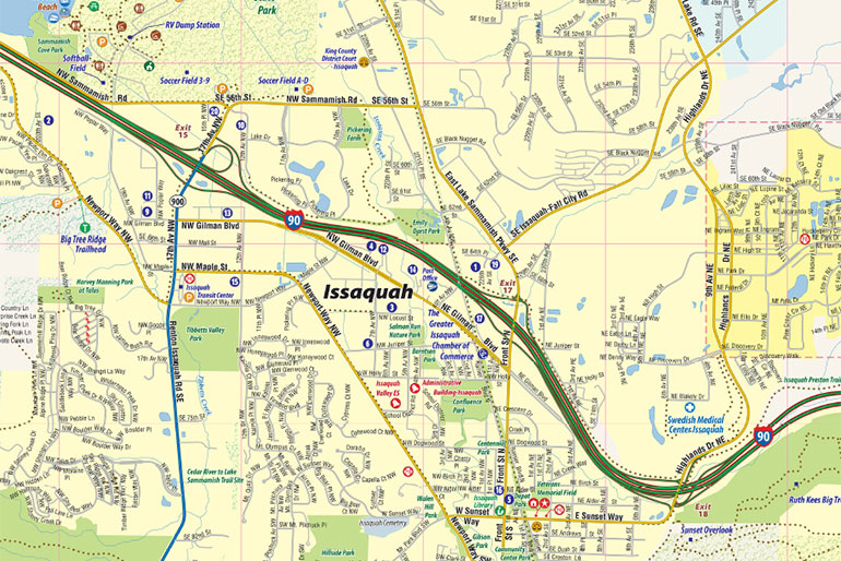 Issaquah WA Map Interactive Map Town Square Issaquah WA Map 