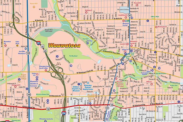 Wauwatosa WI Map Community Map Town Square Wauwatosa WI Map 