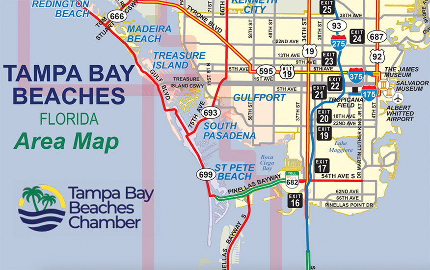 Tampa Bay Beaches FL Map Community Map Town Square St Pete Beaches Map 
