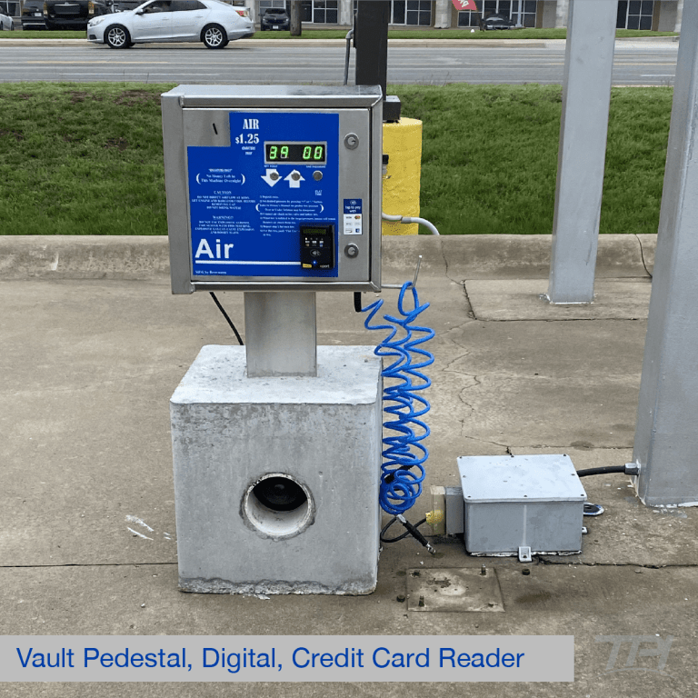 Concrete Vault Pedestal Coin Operated Air Machine TPI Texas