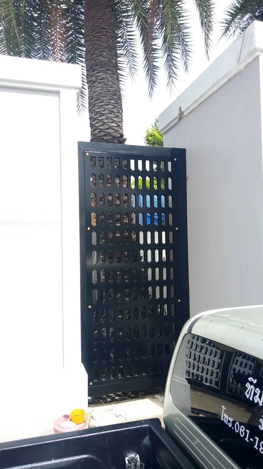 Perforated steel gates - sign by Thai Prasith Signtech