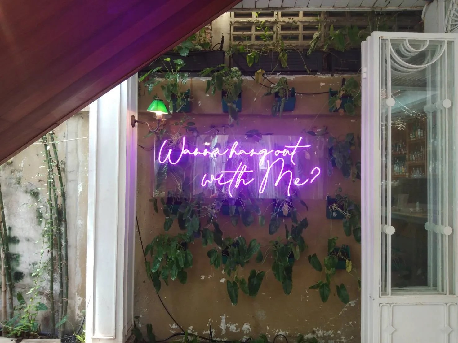 Wanna Hangout With Me - sign by Thai Prasith Signtech