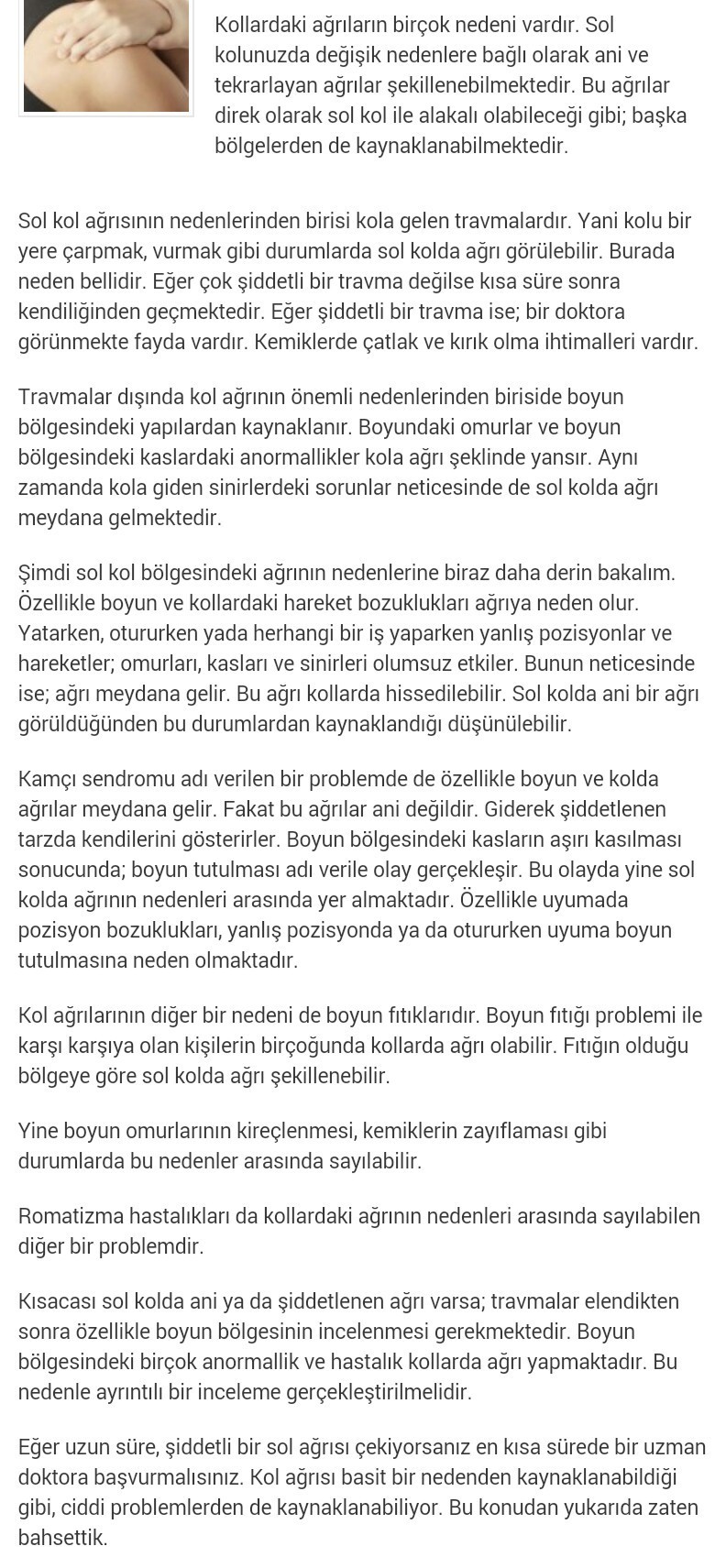 Sol Kol Agrisi Sebepleri Ve Tedavisi Fenomen Blog