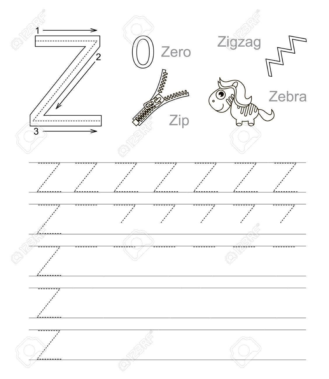 alphabet letter z tracing worksheets printable