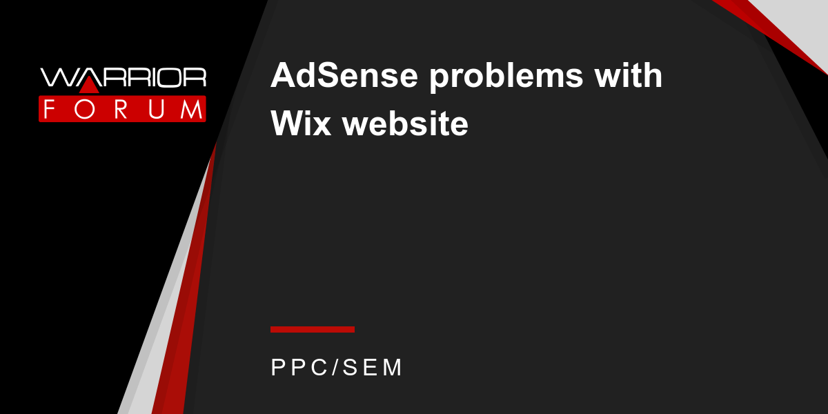 This was indeed requested by wix to add google adsense on the website (with . Adsense Problems With Wix Website Warrior Forum The 1 Digital Marketing Forum Marketplace