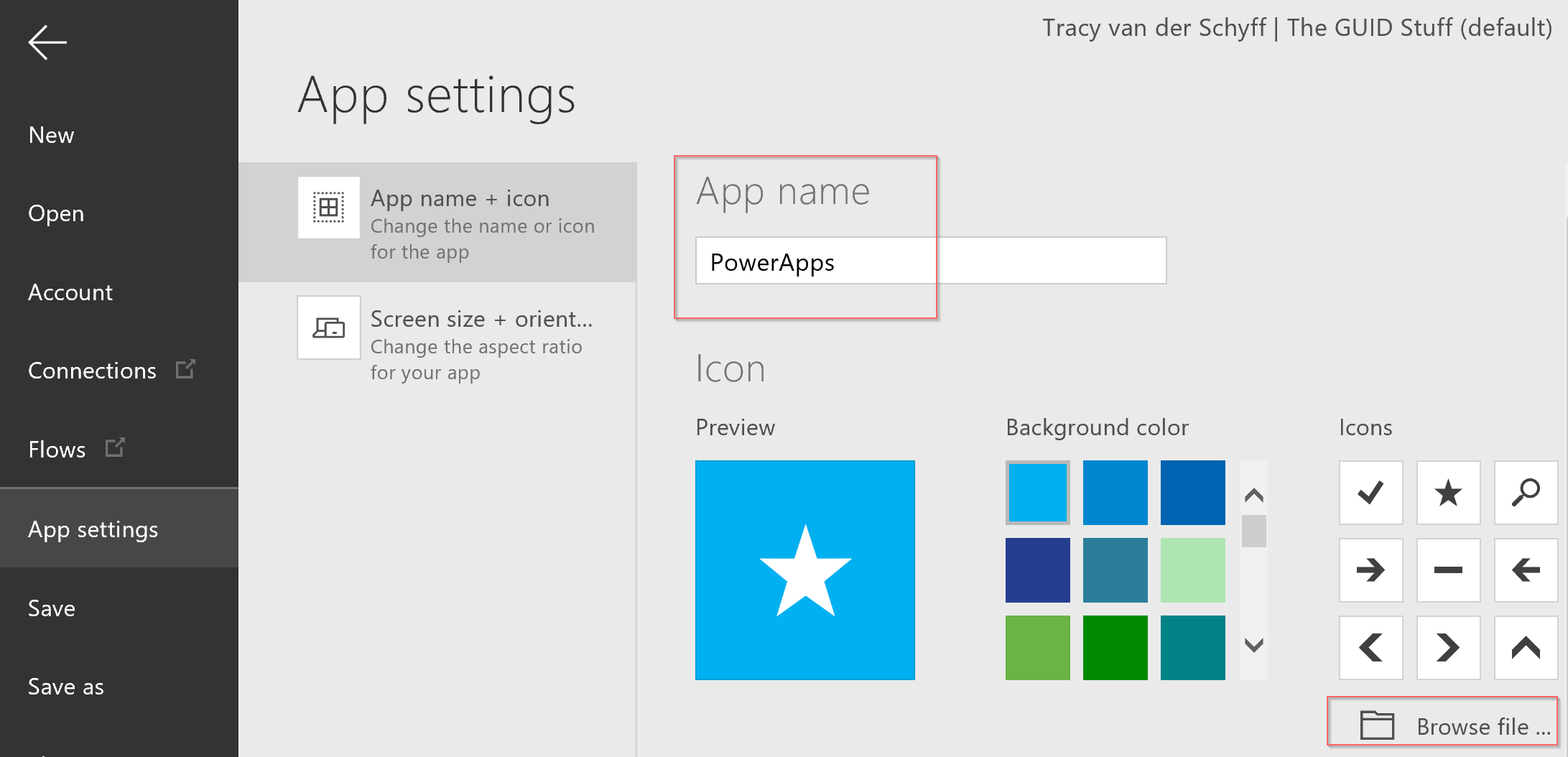 Day 260 – PowerApps: Create an icon for your App – Tracy van der Schyff