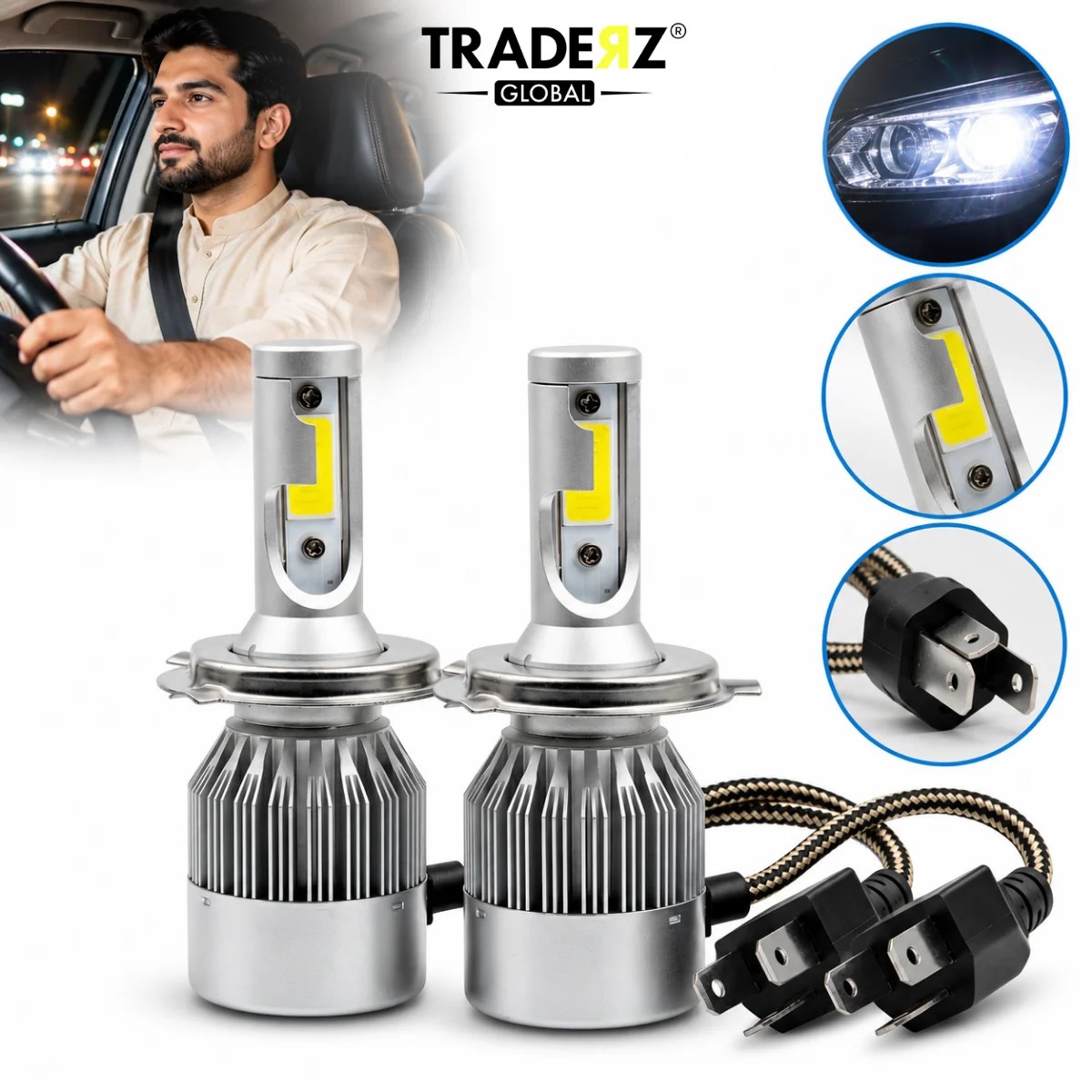 H4 LED Headlight Bulbs