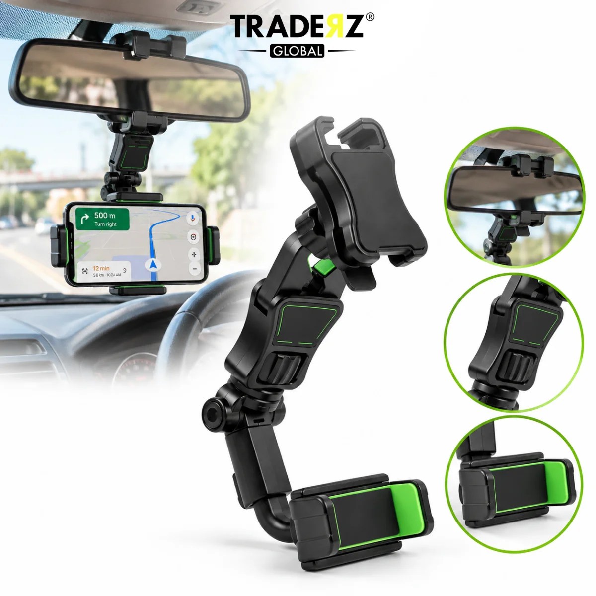 Car Rear View Mirror Phone Holder