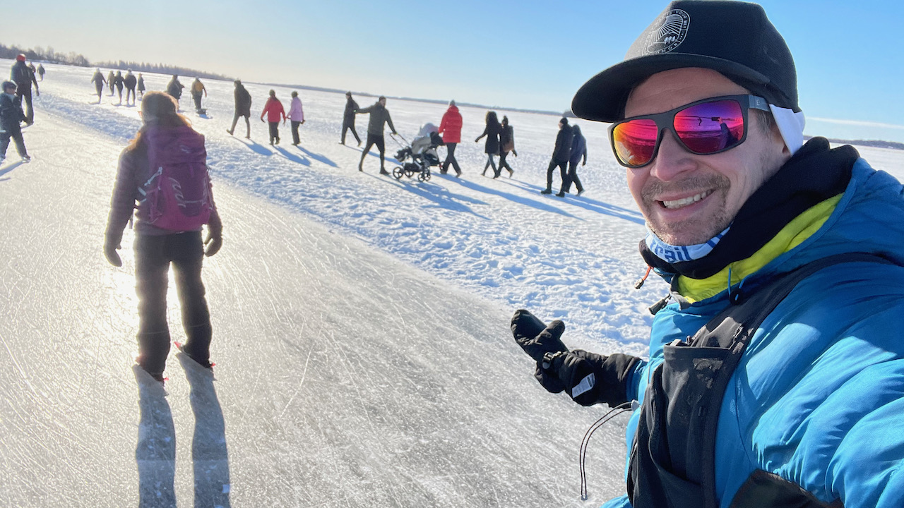 Marcus doing long distance ice skate