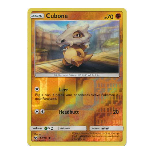 Cubone 52/111 (Reverse Holo)