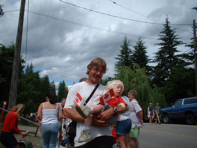 Ken with son Brenden on Canada Day 2003. Brenden passed away that November