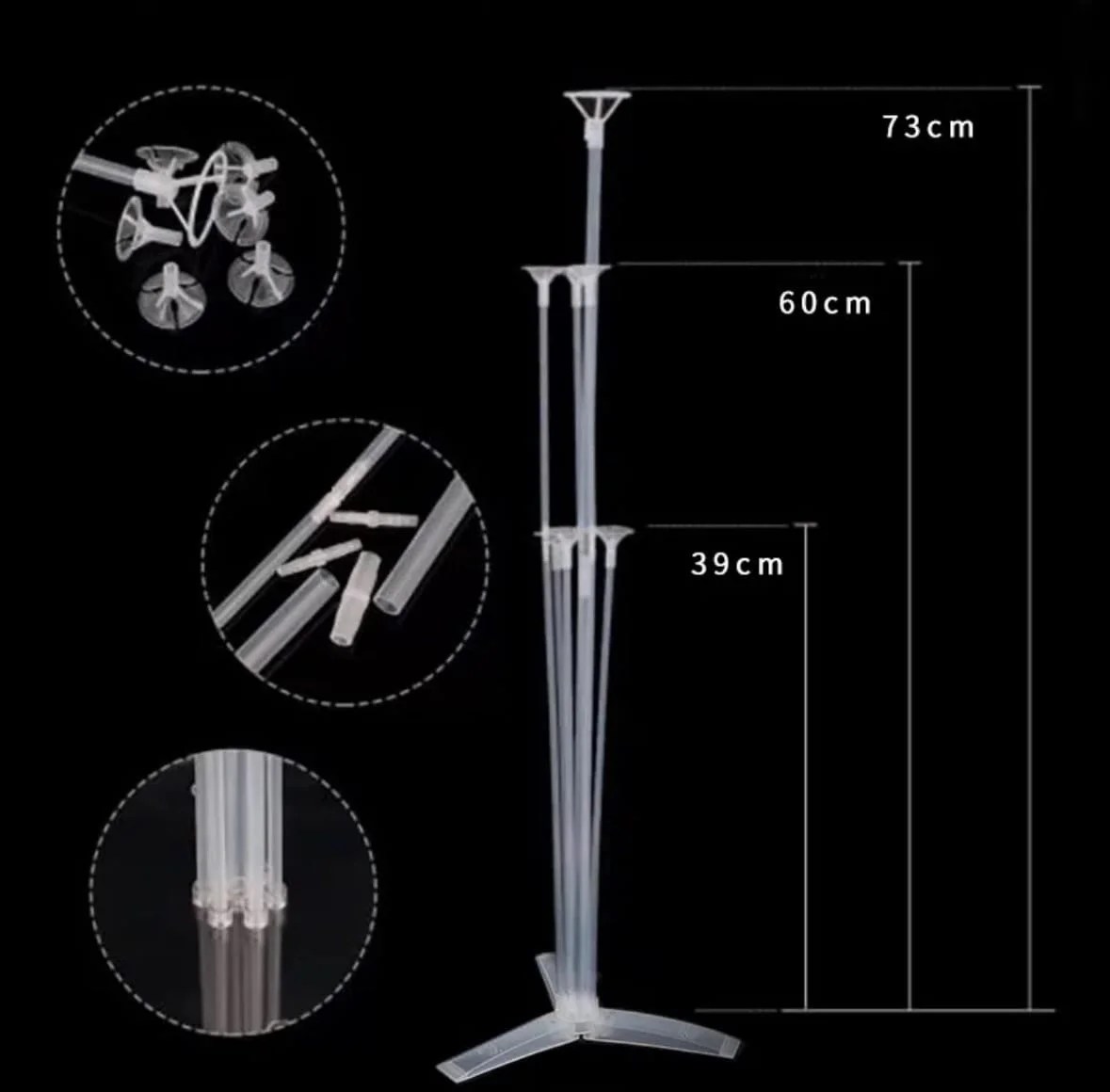 Plastikinis balionų stovas, 70 cm