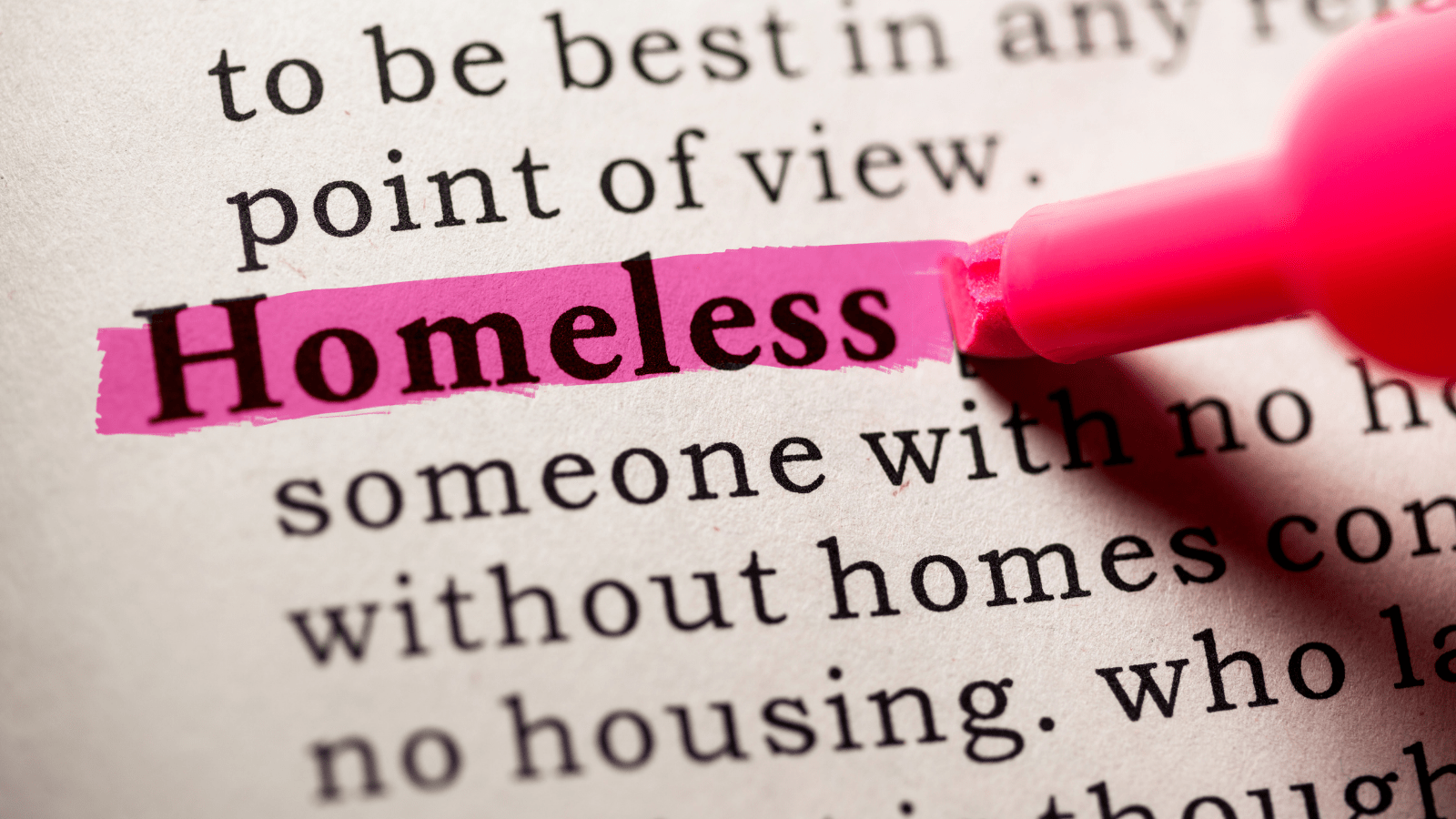 Dictionary Definition of Homeless