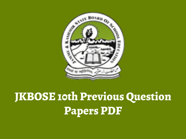 JKBOSE 10th Previous Question Papers