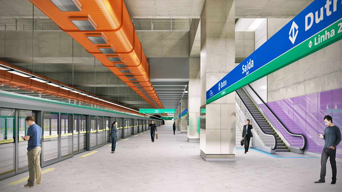 A construção da Estação Dutra do Metrô de São Paulo está em andamento e integrará a futura Linha 19-Celeste.