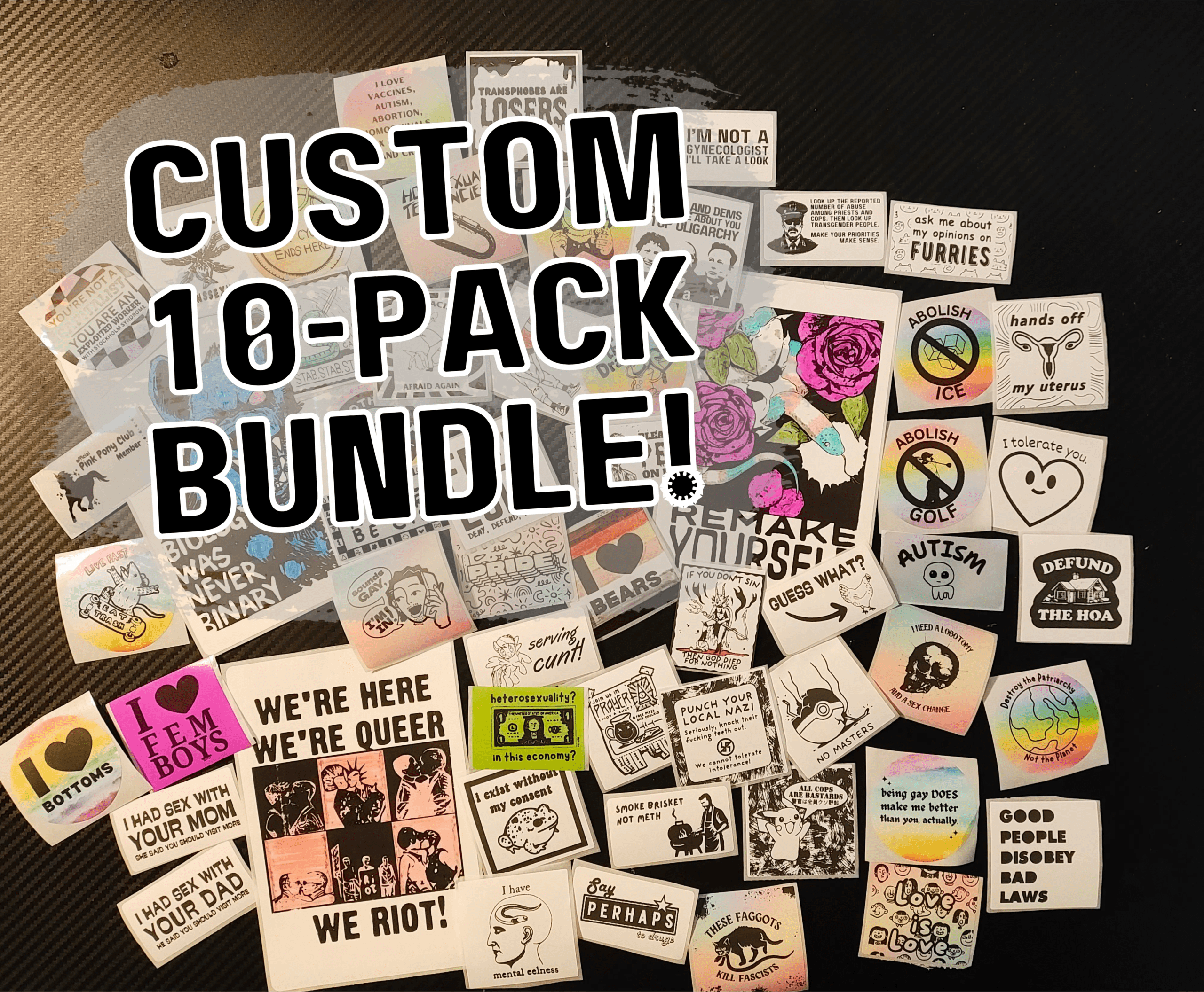 Custom 10-Pack Sticker Bundle