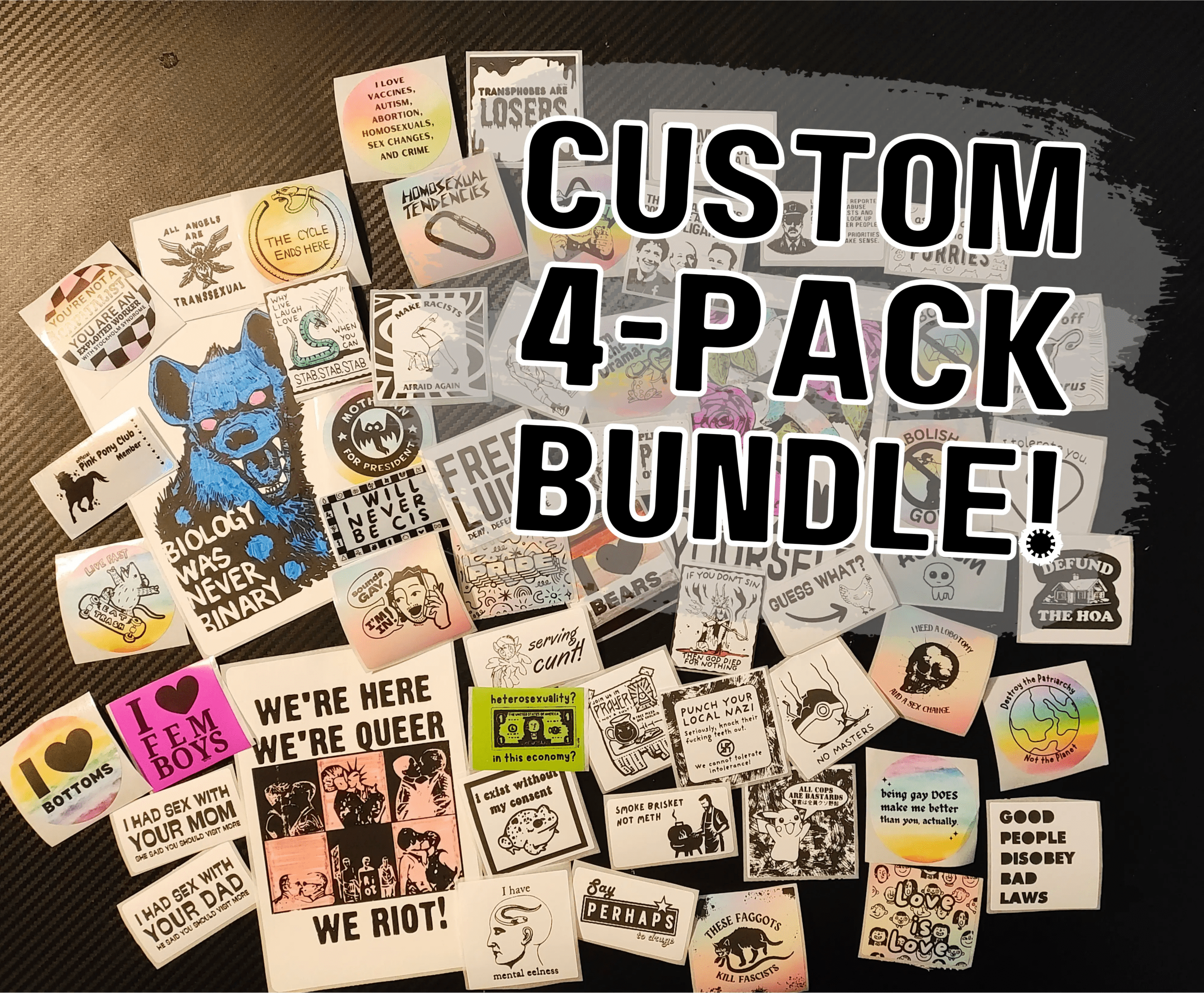 Custom 4-Pack Sticker Bundle