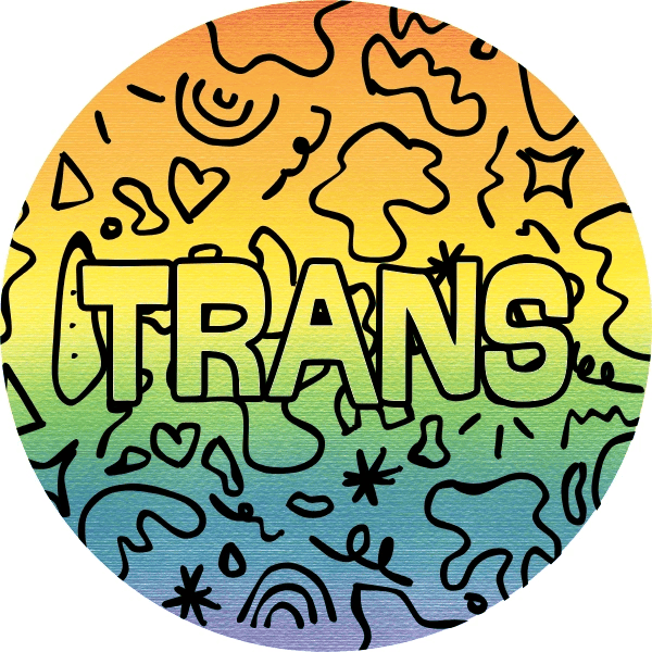 Trans Doodle Sticker