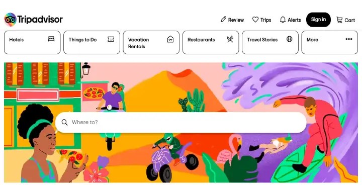 الموقع المعروف لحجز الفنادق tripadvisor.vom