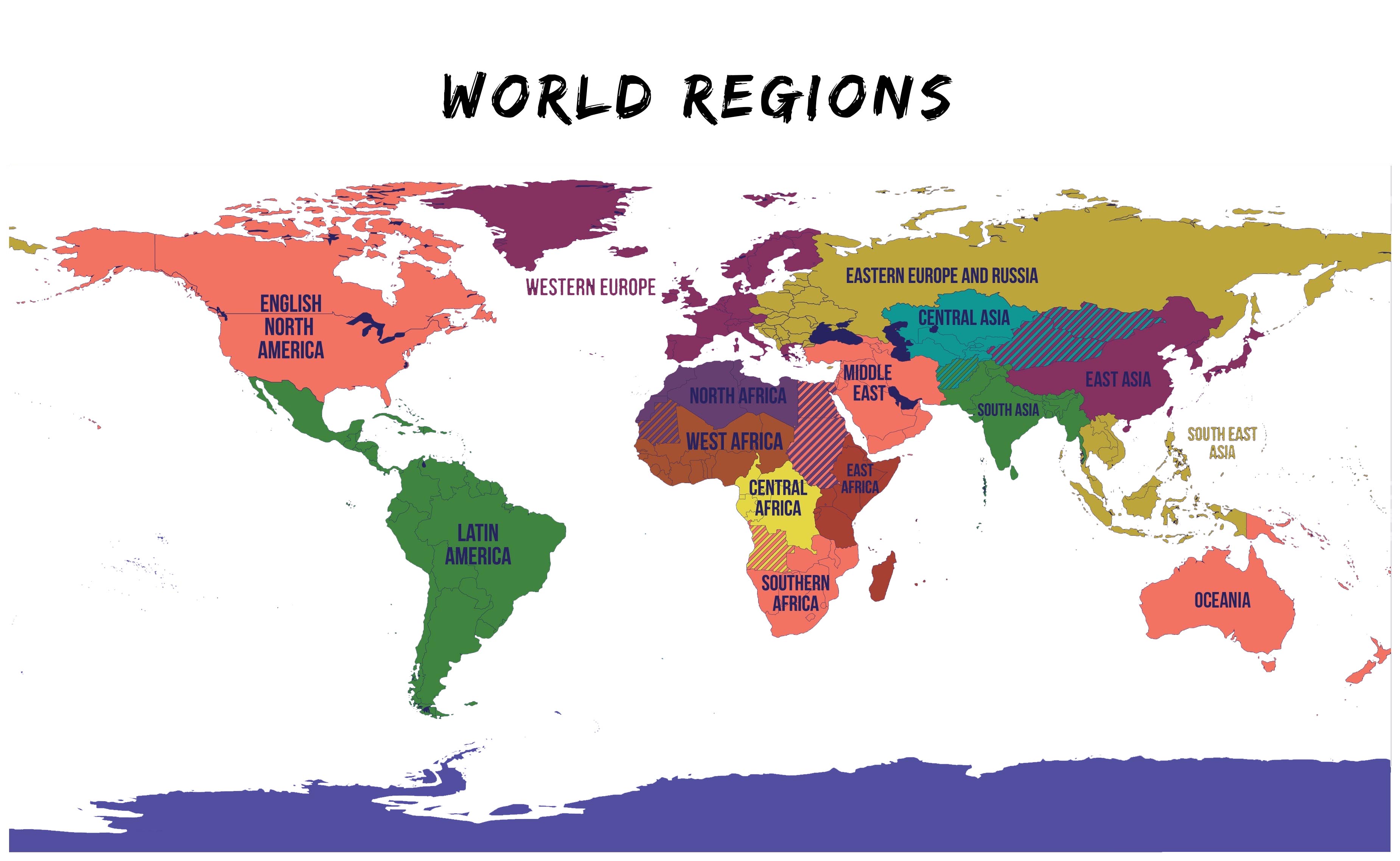 World Regions Map TRAVEL BITE LOVE World Regions Map 