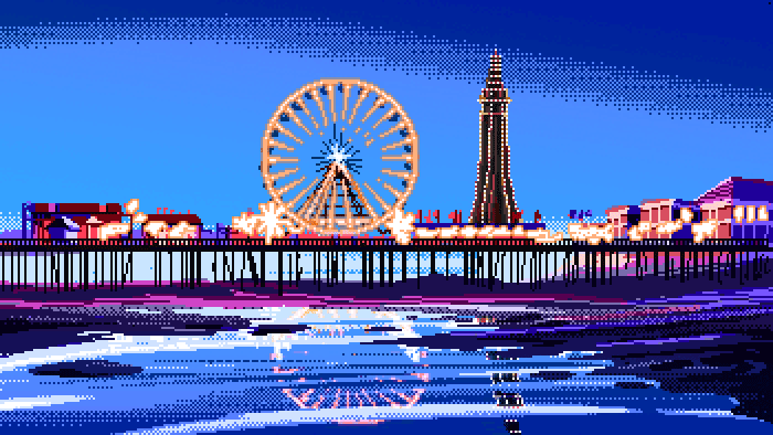 6 Iconic British Scenes in Glorious 16-bit Animation Blackpool, England