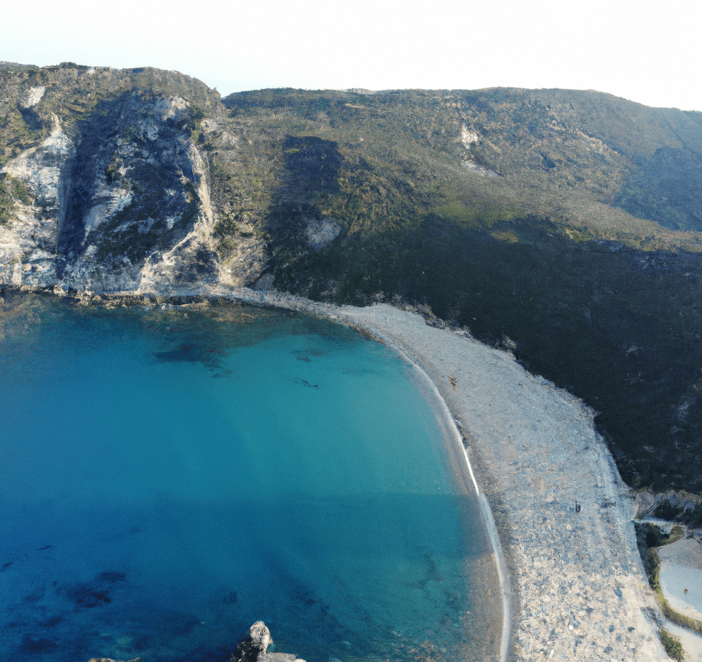 beach and cliff in greece
