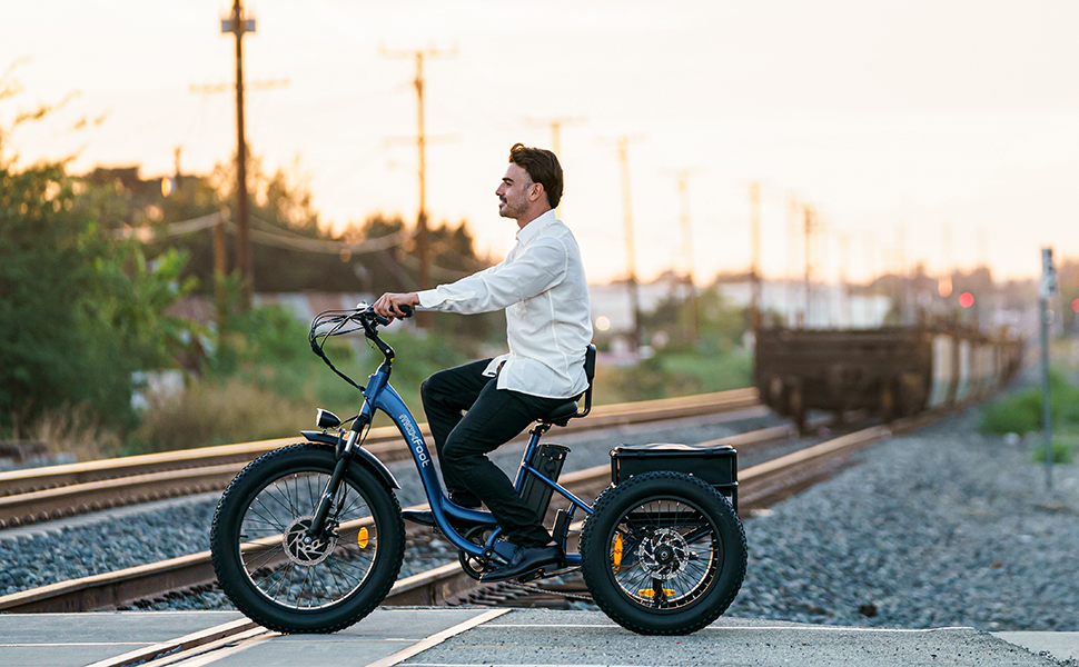 man riding an electric bike