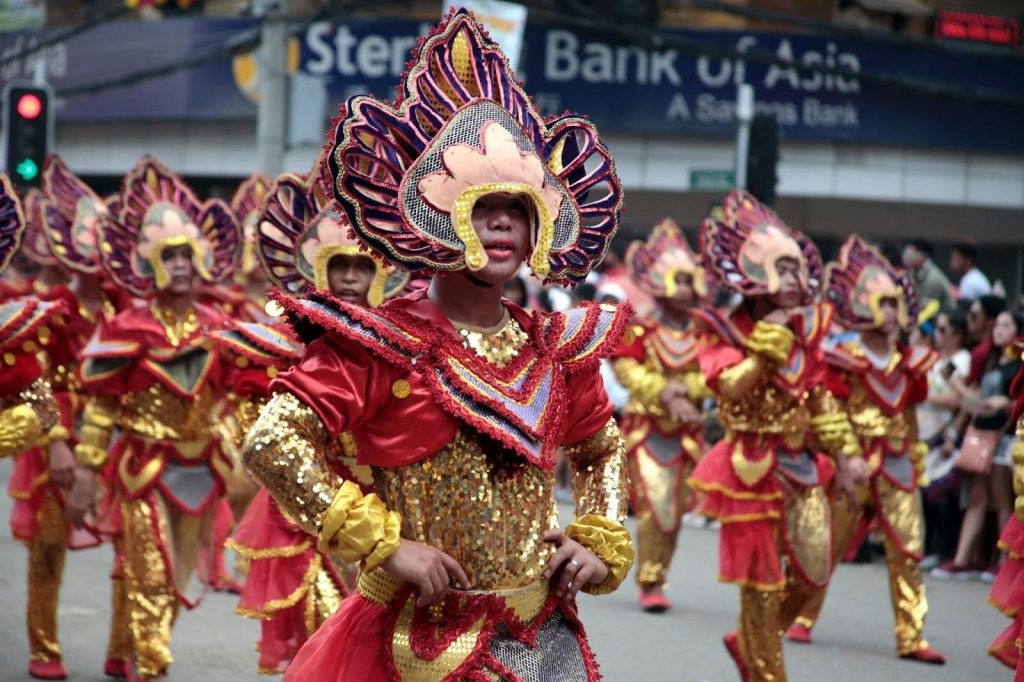 A photo of dancers at the 2020 Sinulog Festival in Cebu.