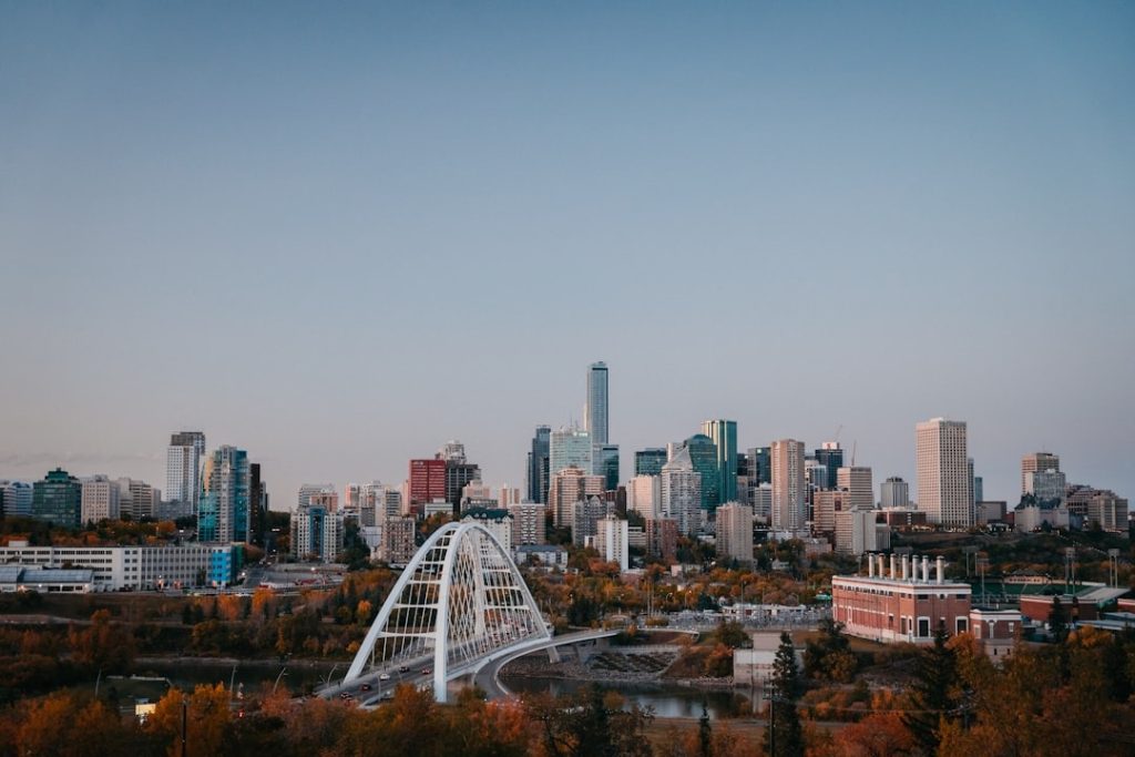 A Canadian city skyline on a clear day
