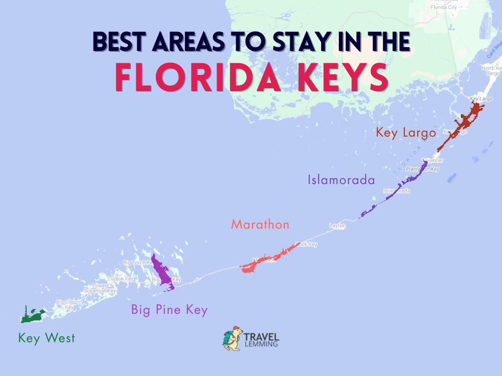 Map Florida Keys Hotels Where To Stay In Key West 2025 5 BEST AREAS Where To Stay In The Florida Keys Custom Map 