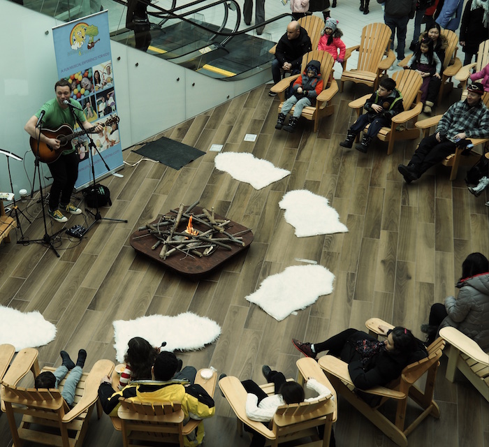 Warming up with a sing-a-long in The Lane