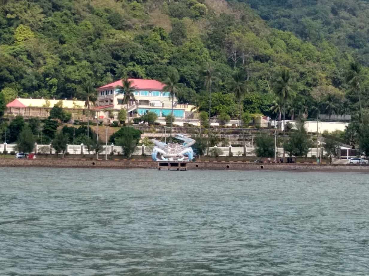 View of the ocean and the town of Kep in Cambodia.