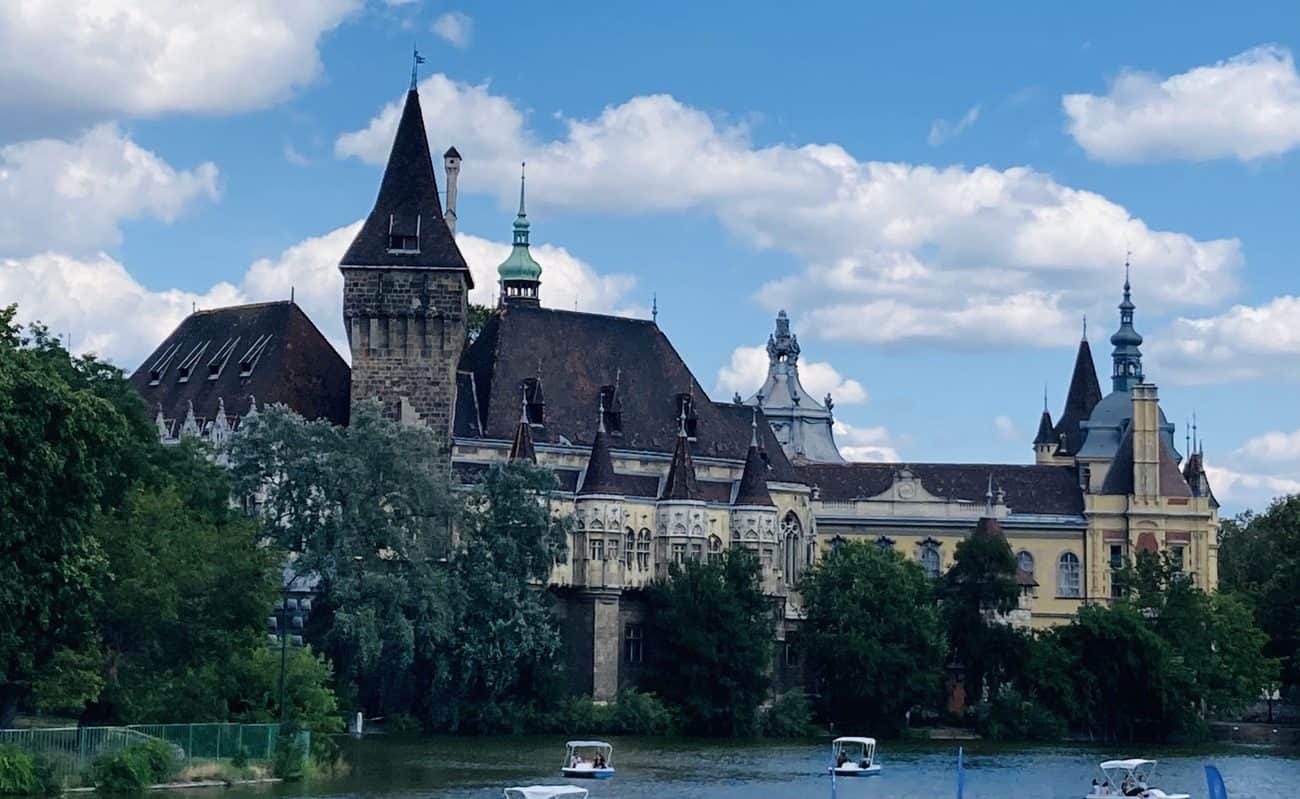 The Vajdahunyad Castle in the City Park in Budapest, Hungary.