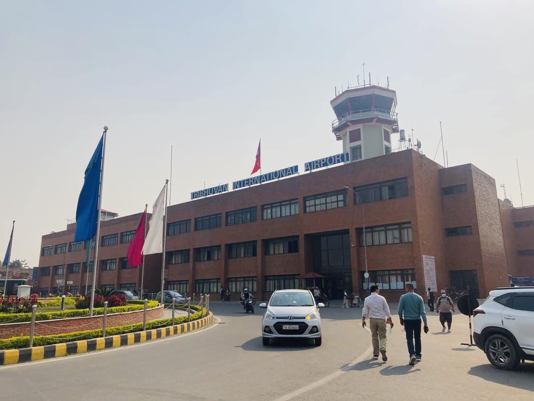 Kathmandu Airport (Tribhuvan International Airport) in Nepal.