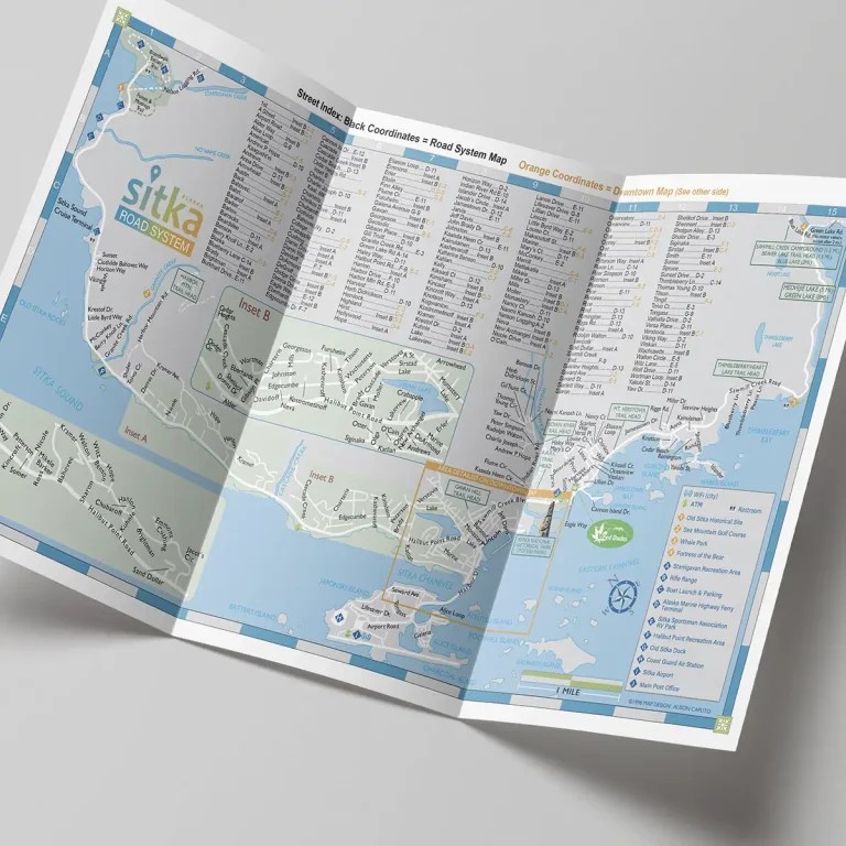 Maps And Guide Sitka Through 4 Seasons Road Map Mockup